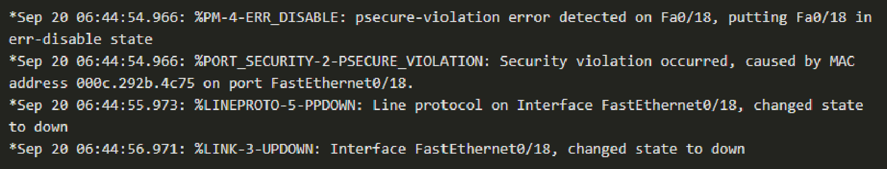 Error-disabled
State