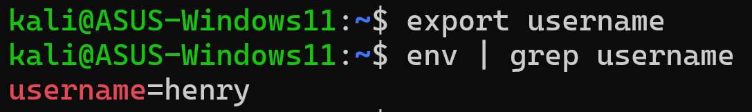 env and export
Commands